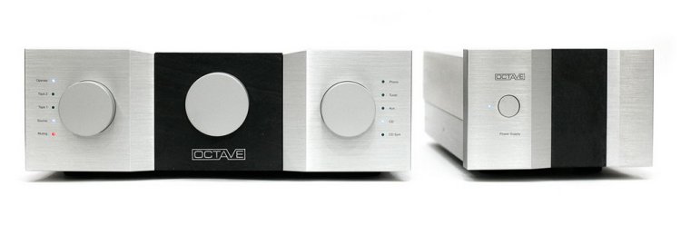 Octave — panel przedni i tylny wzmacniacza zintegrowanego