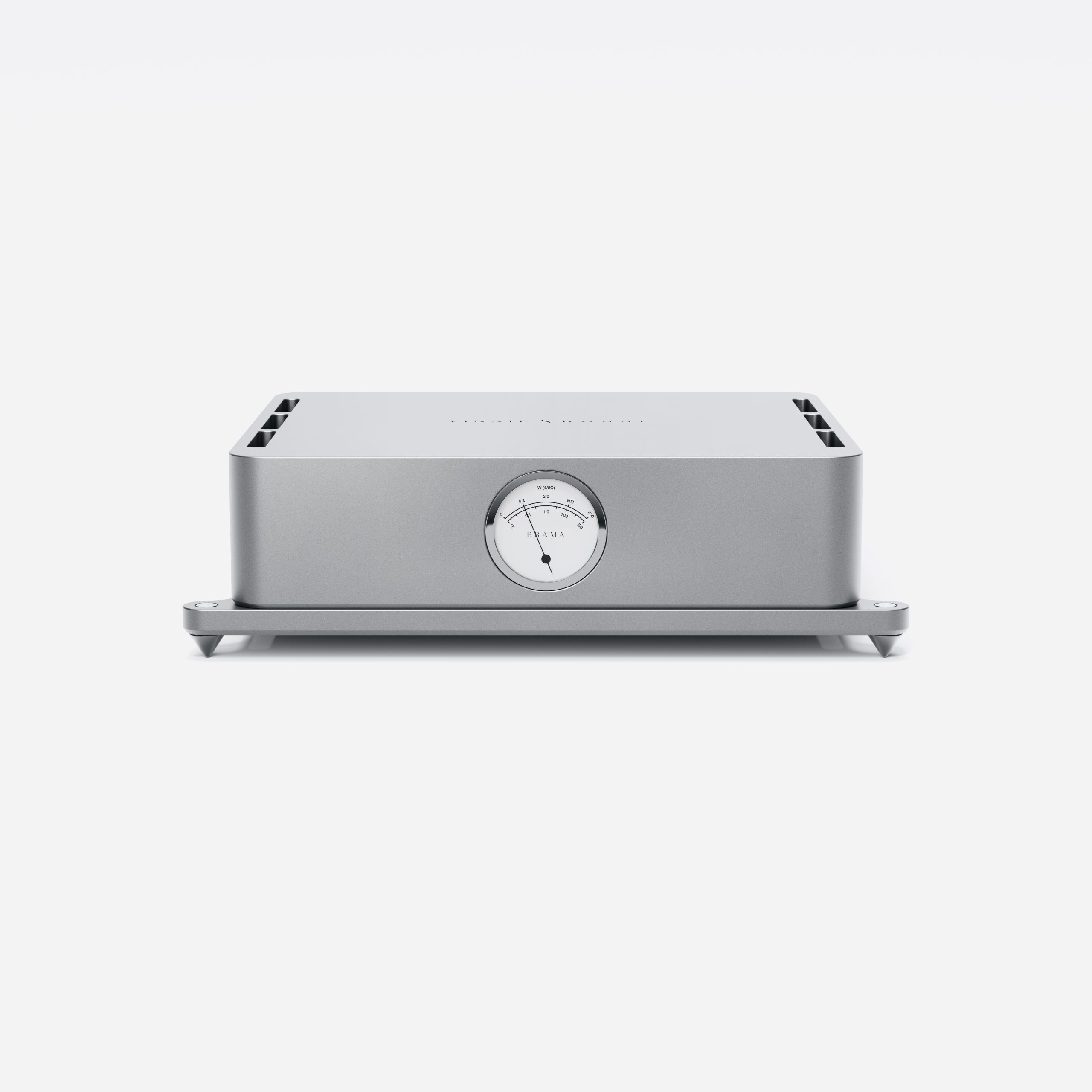 Vinnie Rossi Brama Monoblock Power Amplifier — panel przedni ze wskaźnikiem